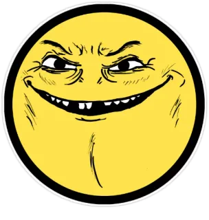 😬 Uśmiech, Zły, Mem, Twarz, Straszny, Złowieszczy, Kreskówka telegram sticker