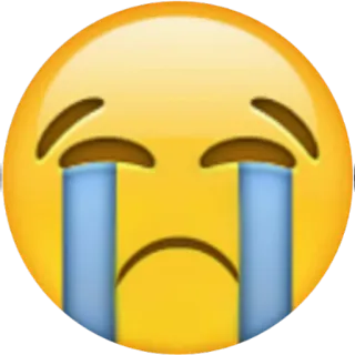 😭 грустный, эмодзи, плачущий, слезы, желтый telegram sticker