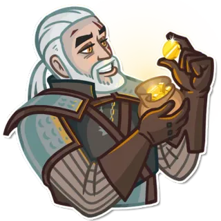 😁 Geralt of Rivia The Witcher Geralt, Witcher, Münzen, Fantasy, Videospiel, Monsterjäger whatsapp sticker