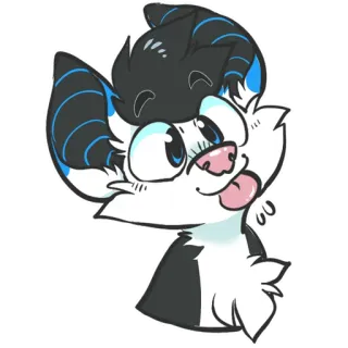 😝 Cartone animato, Furry, Animale, Carino, Antropomorfo, Gatto, Sorriso telegram sticker