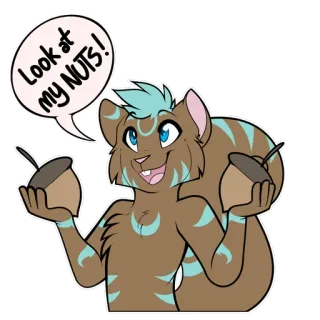 🐿 Look at my NUTS! scoiattolo, noci, cartone animato, animale telegram sticker