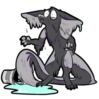 😫 furry, cartoon, fox, paint, accident, messy telegram sticker