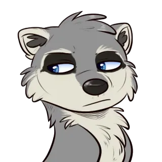😑 cartoon, wolf, animal, furry, character whatsapp sticker