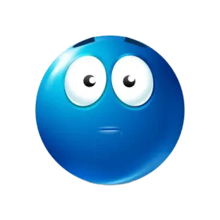 😶 Emoji, Azul, Humor, Inexpressivo, Confuso whatsapp sticker