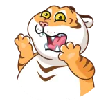 😱 tiger, cartoon, tier, lustig, ausdruck, süß, glücklich telegram sticker