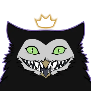 😃 Katze, gruselig, Krone, Tier, Monster, unheimlich whatsapp sticker