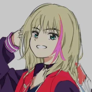🎵 Аниме, Манга, Девушка, Блондинка, Иллюстрация telegram sticker
