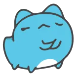 😒 gato, fofo, azul, desenho animado telegram sticker
