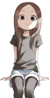 😏 anime, garota, fofa, sentada telegram sticker