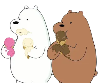🍦 クマ, アイスクリーム, 漫画, 食べ物, デザート telegram sticker
