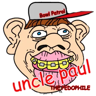 🍉 Bowl Patrol
uncle paul
THE PEDOPHILE Мультфильм, Оскорбительный, Сатира, Гротеск, Иллюстрация telegram sticker
