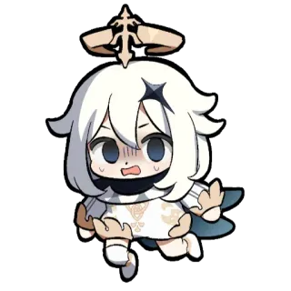 😨 Paimon Genshin Impact paimon, genshin impact, anime, video game, character, emergency food telegram sticker