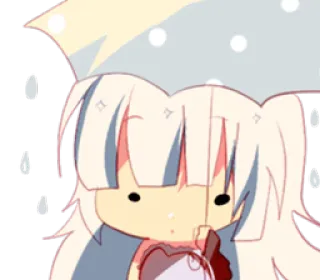 🌧 anime, girl, cute, umbrella, rain, kawaii whatsapp sticker