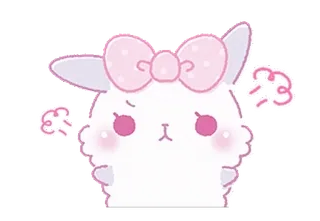 🎀 mignon, lapin, kawaii, en colère, rose, adorable telegram sticker