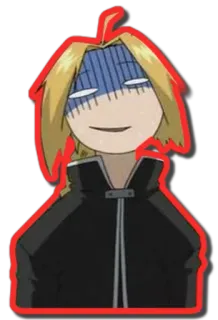 😓 Edward Elric Fullmetal Alchemist เอ็ดเวิร์ด เอลริค, อนิเมะ, แขนกลคนแปรธาตุ, สติกเกอร์, การ์ตูน, ตัวละคร telegram sticker