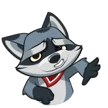 😕 raton laveur, animal, mammifère, mignon, dessin animé, personnage telegram sticker
