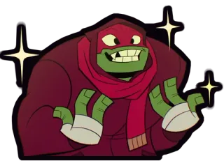 🤩 Raphael นินจาเต่า, การ์ตูน, แอนิเมชั่น, ตัวละคร, หน้ากากสีแดง, เต่านินจาวัยรุ่น telegram sticker