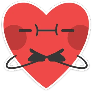 ❤️ cuore, amore, emozione, cartone animato, personaggio whatsapp sticker