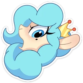 😳 Cartoon, Niedlich, Prinzessin, Krone, Figur, Sticker telegram sticker