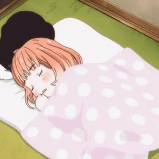 💤 animé, dormir, fille, lit, mignon, détente whatsapp sticker