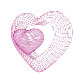 ☺️ coeur, rose, 3D, géométrique, amour, Saint-Valentin whatsapp sticker