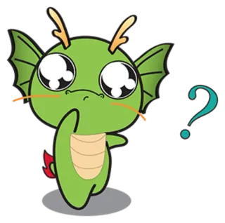 🤔 Kartun, Naga, Lucu, Tanda tanya, Kawaii, Stiker telegram sticker