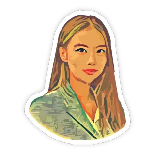 😍 portrait, femme, autocollant, femme, personne, art numérique whatsapp sticker