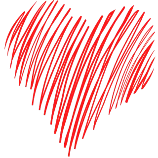 ♥ serce, miłość, czerwony, bazgroły, pikseloza whatsapp sticker