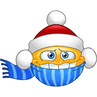 😰 emoji, winter, schal, mütze, kalt, fröhlich telegram sticker