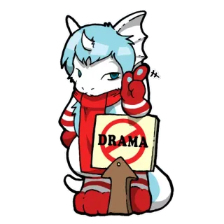 🚫 DRAMA tanpa drama, kartun, karakter, berhenti, tanda, imut, ilustrasi telegram sticker
