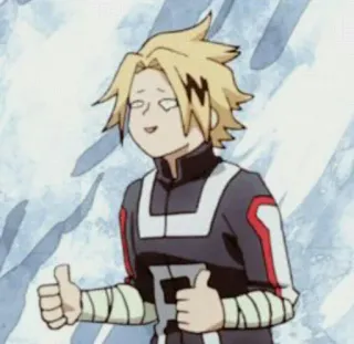 🥕 Denki Kaminari My Hero Academia Anime, Pouce levé, Personnage, Mignon, My Hero Academia telegram sticker