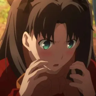 😧 Rin Tohsaka Fate/stay night Anime, Personaggio, Ragazza, Fate, Rin Tohsaka telegram sticker
