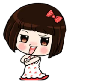 😼 Cartoon, Mädchen, Chibi, Süß, Kawaii, Sticker telegram sticker