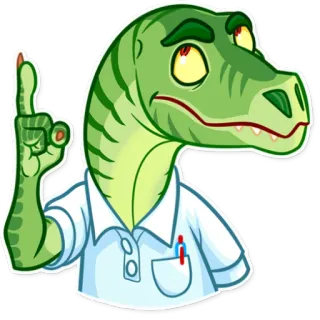 ☝️ dinosaur, reptile, doctor, cartoon, medical, character, funny telegram sticker