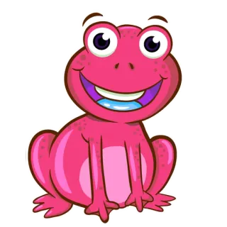 🐸 青蛙, 卡通, 动物, 粉色, 可爱, 插画 telegram sticker