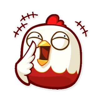 😏 chicken, cartoon, animal, emoji, expression, funny telegram sticker