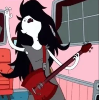 🖤 Marceline Adventure Time Marceline, Adventure Time, cartoon, vampire, guitar whatsapp sticker