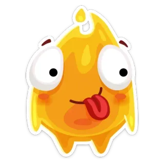 😛 kartun, karakter, stiker, kuning, lidah, lucu, konyol whatsapp sticker