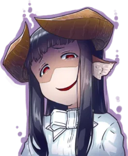 😈 anime, devil, horns, demon, monster girl, fantasy, red eyes telegram sticker
