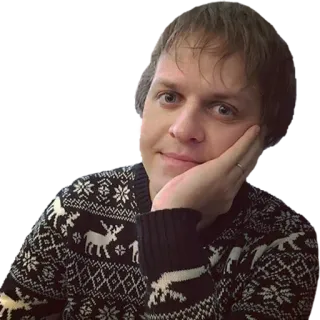 😊 mężczyzna, sweter, portret, selfie, osoba telegram sticker
