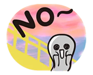 😱 NO~ nee, afwijzing, ontkenning, schattig, spook, personage, sticker telegram sticker