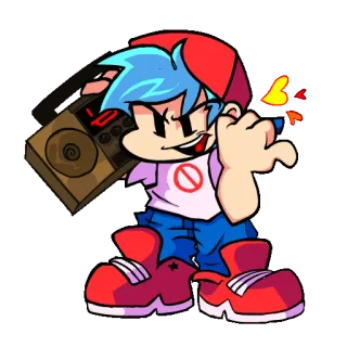 ➡️ Boyfriend Friday Night Funkin' Friday Night Funkin', Boyfriend, Personnage, Jeu vidéo, FNF whatsapp sticker