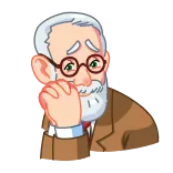😍 Sigmund Freud Sigmund Freud, Cartoon, Psychologie, Psycholoog, Denker, Filosoof telegram sticker