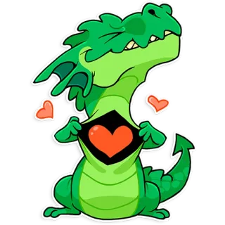 😍 dragão, coração, amor, fofo, desenho animado, adesivo telegram sticker