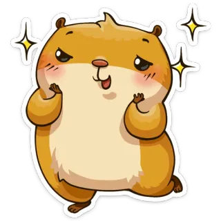 ☺️ hamster, fofo, desenho animado, animal, kawaii, adesivo telegram sticker