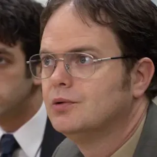 🗞 Dwight Schrute The Office büro, fernseher, comedy, dwight, schrute, brille, nerd, lustig telegram sticker