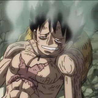 🏴‍☠️ Luffy One Piece Аниме, Манга, Луффи, Ван Пис, Уставший, Gear 5 telegram sticker