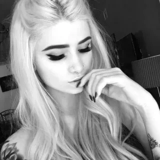 🙁 mulher, retrato, monocromático, beleza, menina, preto e branco telegram sticker