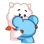 👨‍❤️‍👨 cute, cartoon, animal, hug, kawaii, friendly telegram sticker