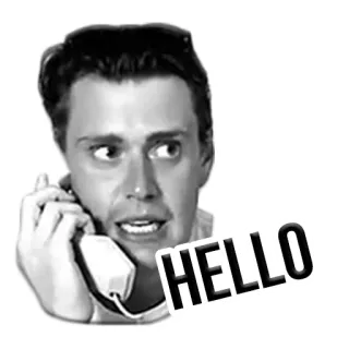 📱 HELLO hola, teléfono, hombre, comunicación, teléfono telegram sticker